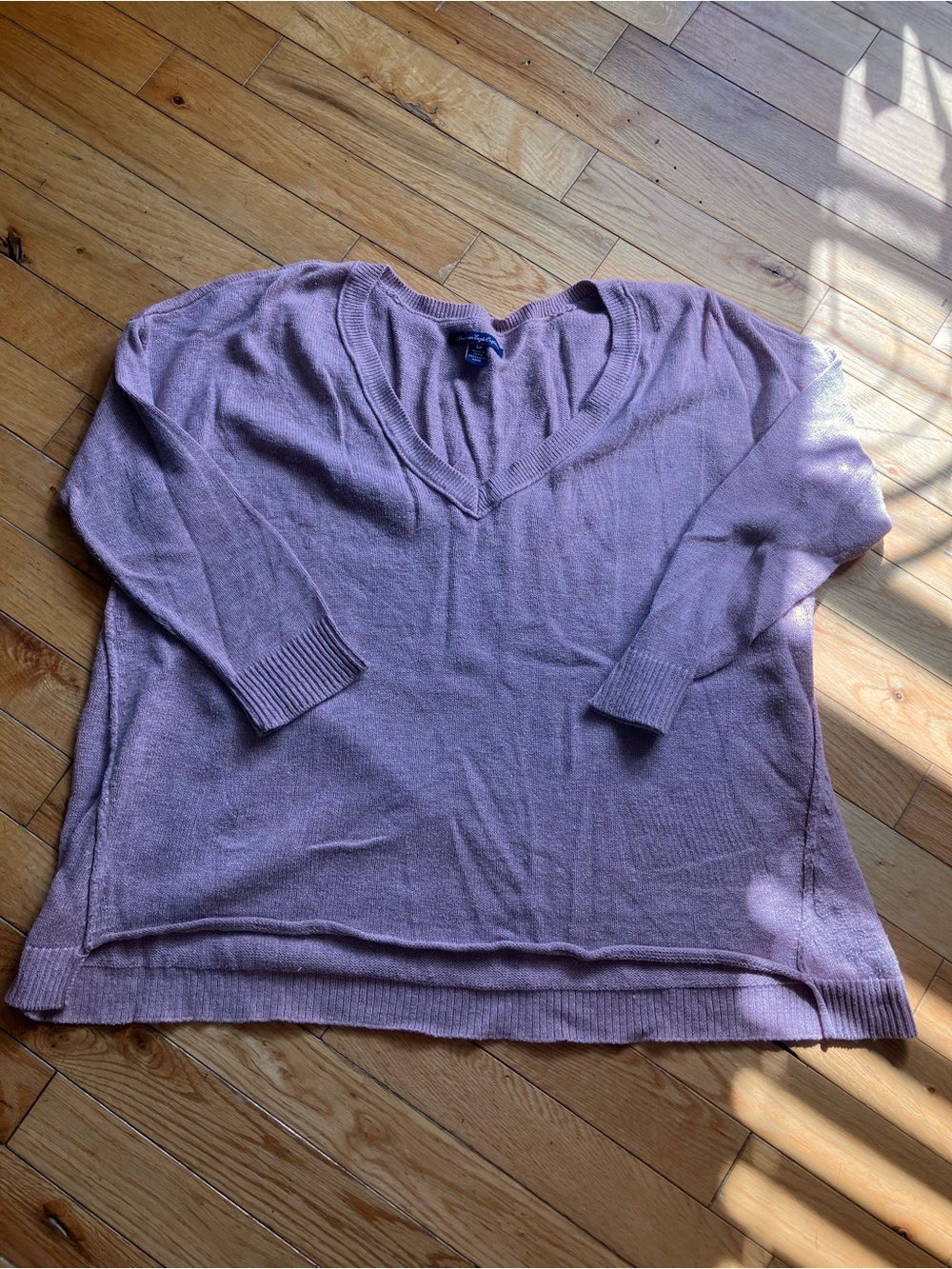 American Eagle Outfitters Mauve V-Neck Knit Sweater